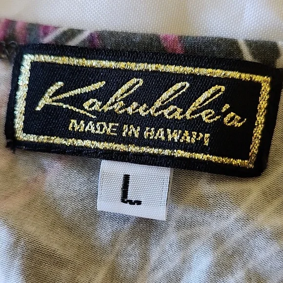 KAHULALE'A Hawaii Cattleya Orchid T-Shirt Midi Casual Dress Pink Gray Islandwear - Picture 6 of 7